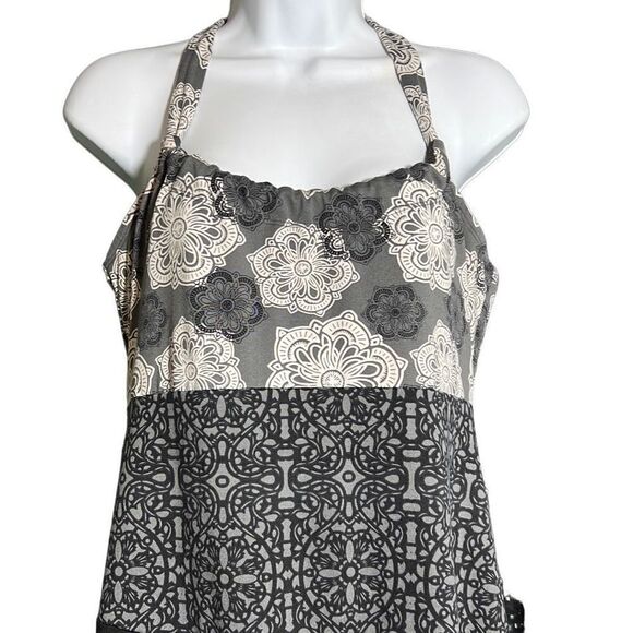 Lola Women's Halter Neck Print Allover Gray Mini Dress Size L - Picture 3 of 8